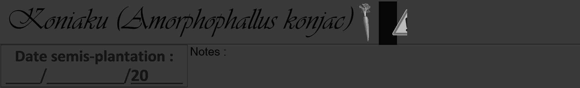 Étiquette de : Amorphophallus konjac - format a - style noire8viv avec comestibilité simplifiée