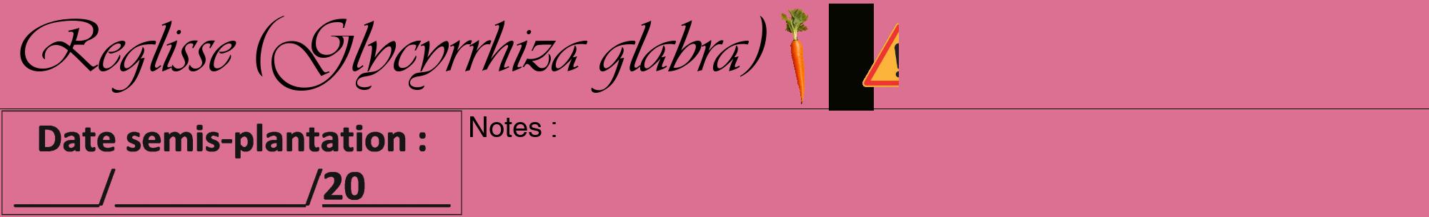 Étiquette de : Glycyrrhiza glabra - format a - style noire44viv avec comestibilité simplifiée