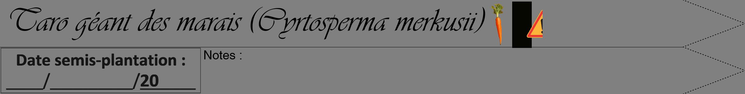 Étiquette de : Cyrtosperma merkusii - format a - style noire57simpleviv avec comestibilité simplifiée
