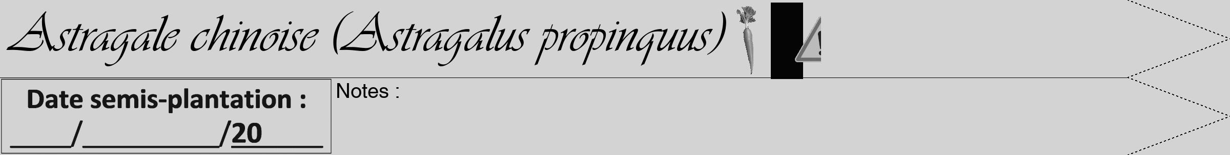 Étiquette de : Astragalus propinquus - format b - style noire56viv avec comestibilité simplifiée