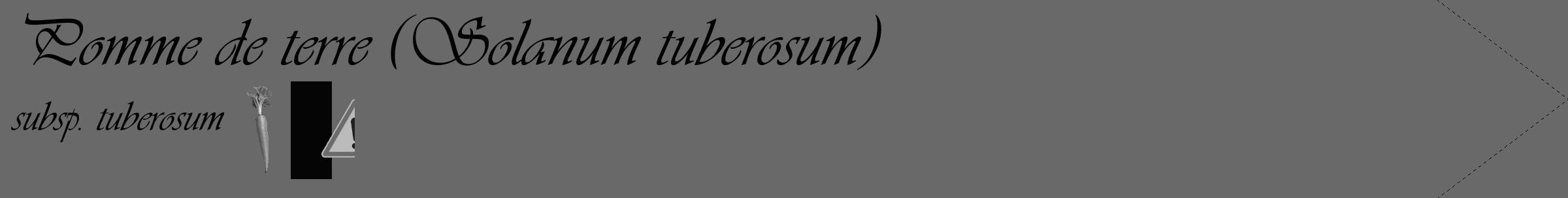 Étiquette de : Solanum tuberosum subsp. tuberosum - format c - style noire51_simple_simpleviv avec comestibilité simplifiée