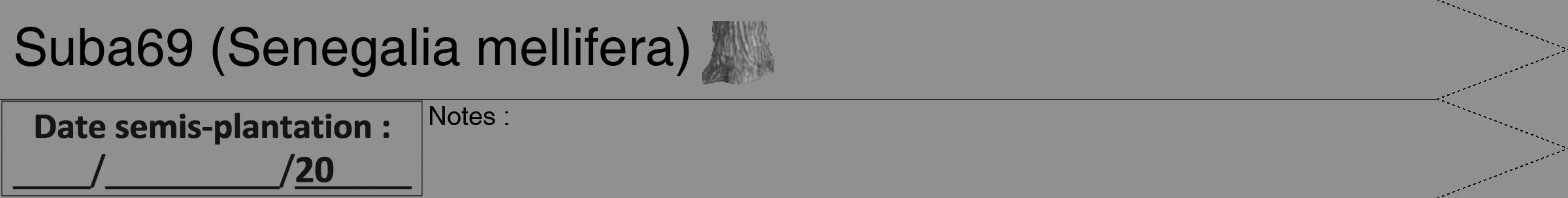 Étiquette de : Senegalia mellifera - format b - style noire4hel avec comestibilité simplifiée