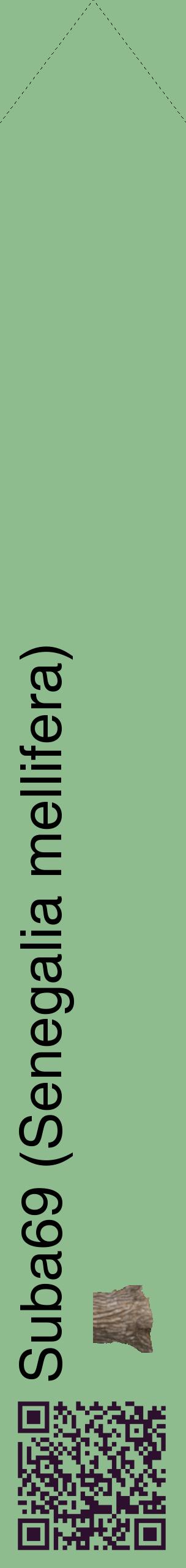 Étiquette de : Senegalia mellifera - format c - style noire13_simplehel avec qrcode et comestibilité simplifiée