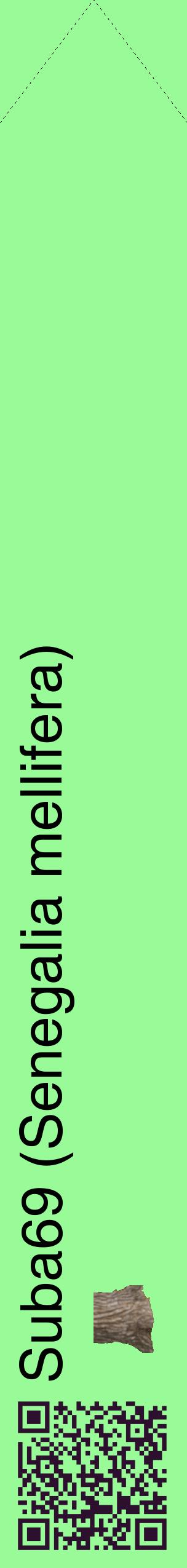Étiquette de : Senegalia mellifera - format c - style noire14_simplehel avec qrcode et comestibilité simplifiée