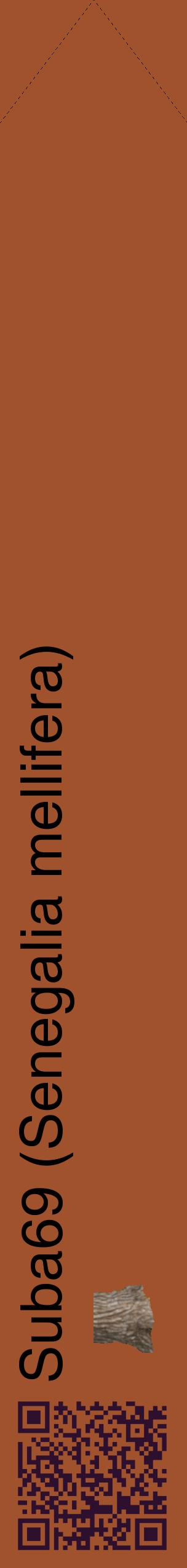 Étiquette de : Senegalia mellifera - format c - style noire32_simplehel avec qrcode et comestibilité simplifiée