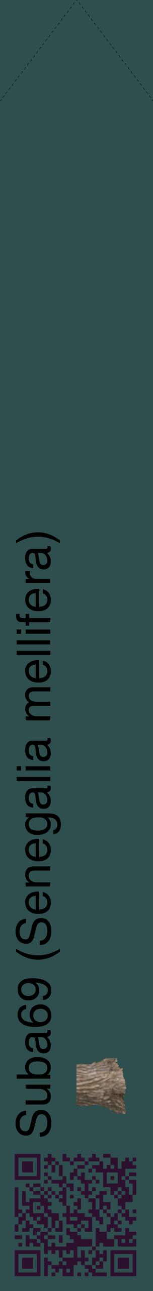 Étiquette de : Senegalia mellifera - format c - style noire58_simplehel avec qrcode et comestibilité simplifiée