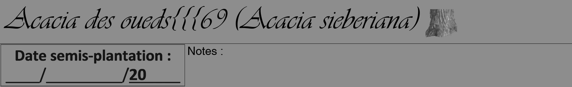 Étiquette de : Acacia sieberiana - format a - style noire2viv avec comestibilité simplifiée