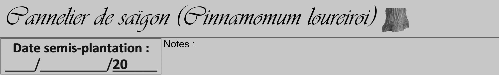 Étiquette de : Cinnamomum loureiroi - format a - style noire15viv avec comestibilité simplifiée