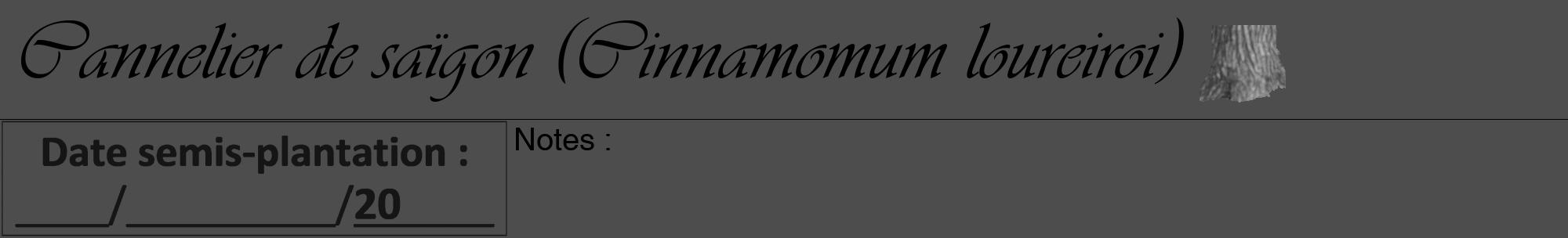 Étiquette de : Cinnamomum loureiroi - format a - style noire28viv avec comestibilité simplifiée