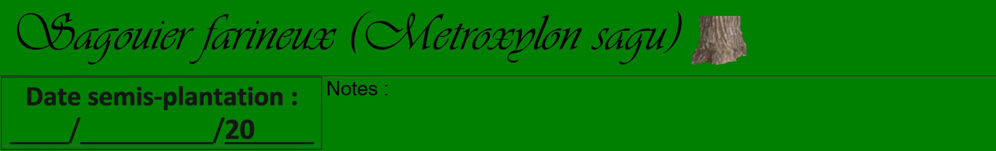 Étiquette de : Metroxylon sagu - format a - style noire9viv avec comestibilité simplifiée