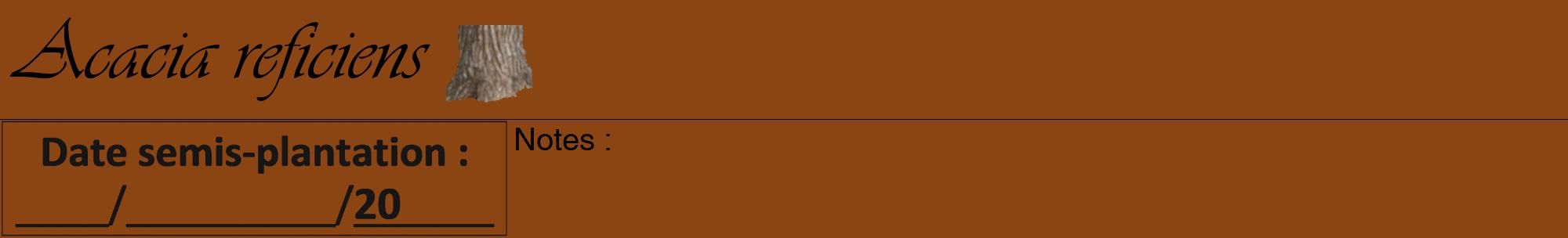 Étiquette de : Acacia reficiens - format a - style noire30viv avec comestibilité simplifiée