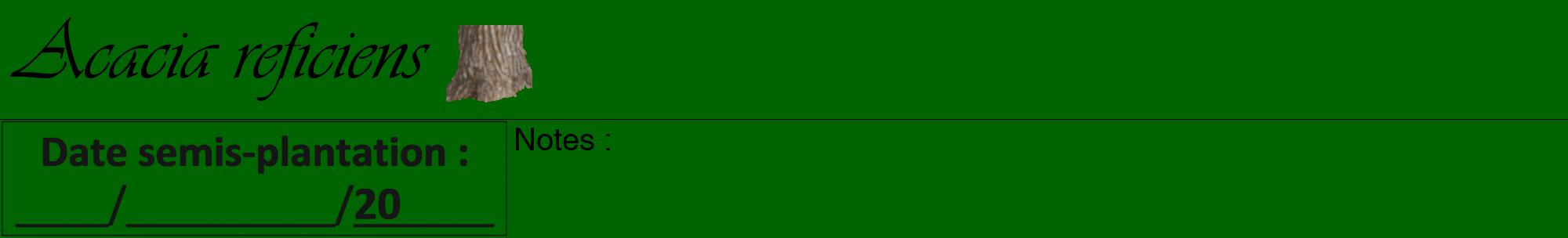 Étiquette de : Acacia reficiens - format a - style noire8viv avec comestibilité simplifiée