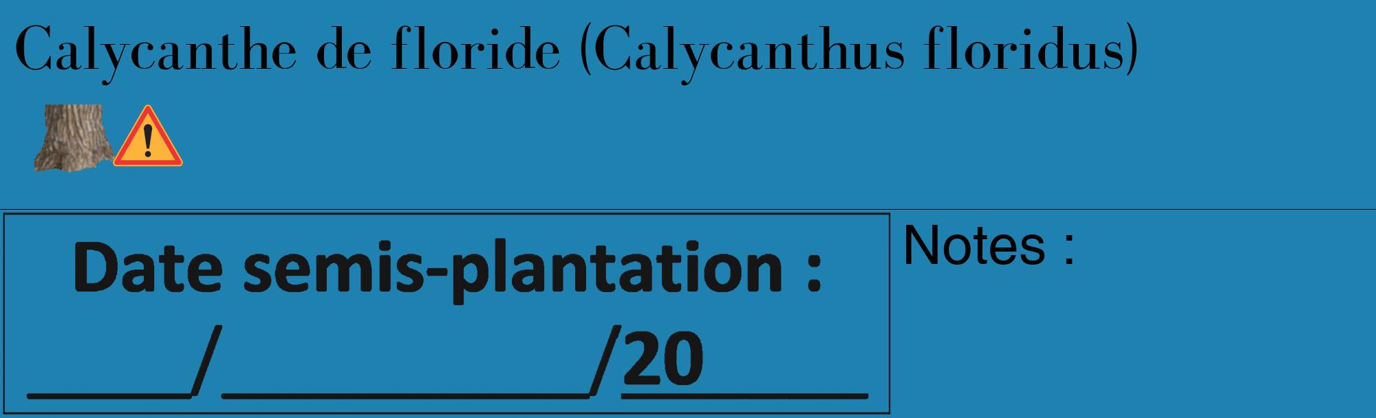 Étiquette de : Calycanthus floridus - format c - style noire6_basique_basiquebod avec comestibilité simplifiée