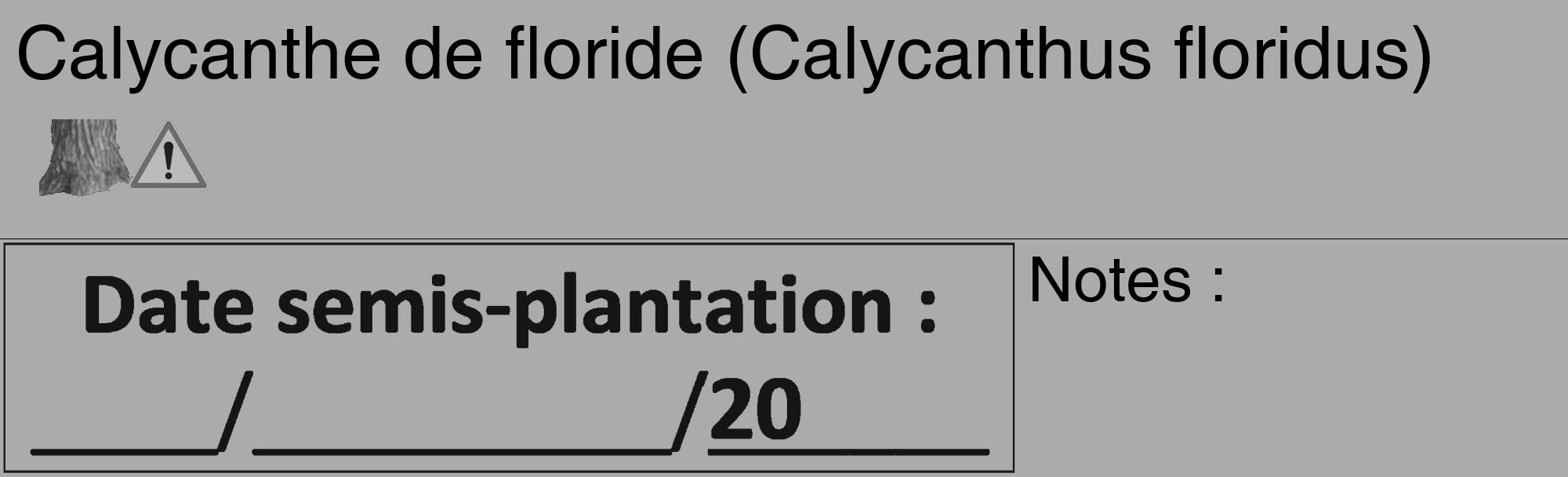 Étiquette de : Calycanthus floridus - format c - style noire37_basique_basiquehel avec comestibilité simplifiée