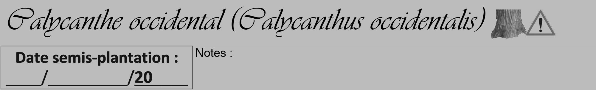 Étiquette de : Calycanthus occidentalis - format a - style noire1viv avec comestibilité simplifiée