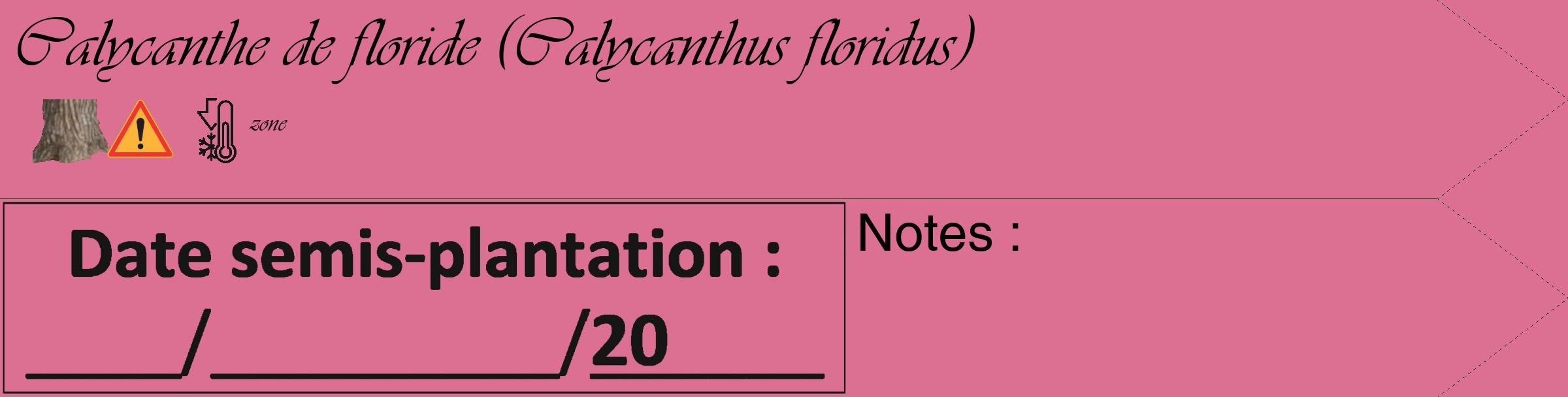Étiquette de : Calycanthus floridus - format c - style noire44_simple_simpleviv avec comestibilité simplifiée