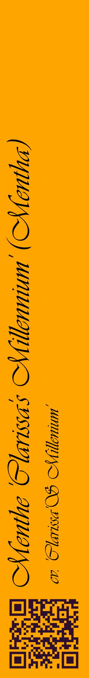 Étiquette de : Mentha cv. 'Clarissa'S Millenium' - format c - style noire22_basiqueviv avec qrcode et comestibilité