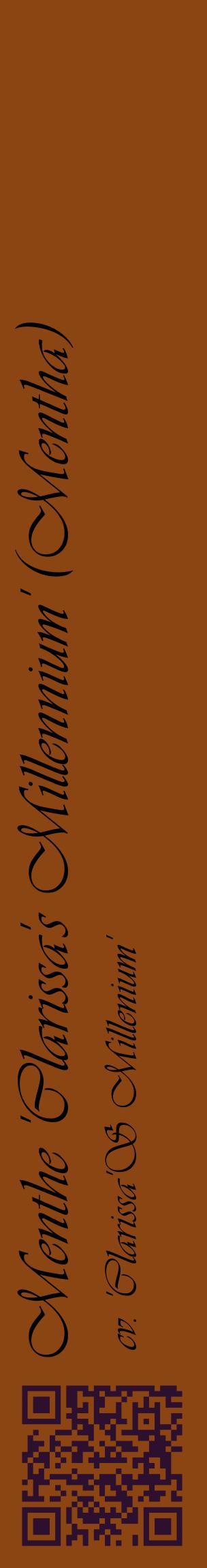 Étiquette de : Mentha cv. 'Clarissa'S Millenium' - format c - style noire30_basiqueviv avec qrcode et comestibilité