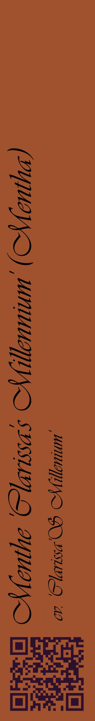 Étiquette de : Mentha cv. 'Clarissa'S Millenium' - format c - style noire32_basiqueviv avec qrcode et comestibilité