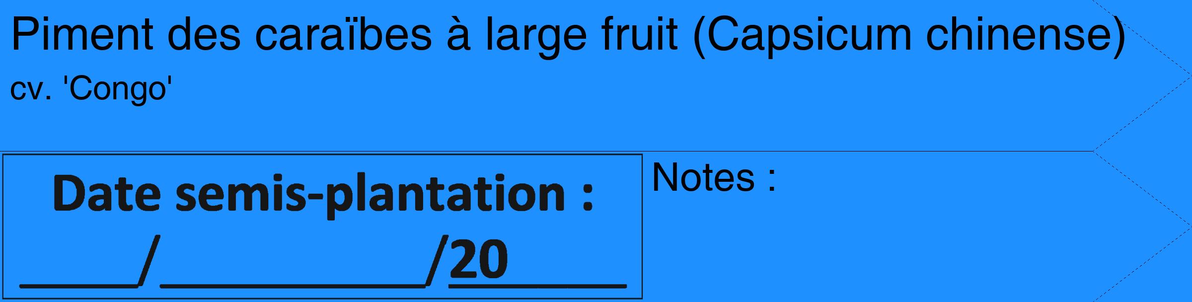 Étiquette de : Capsicum chinense cv. 'Congo' - format c - style noire3_simple_simplehel avec comestibilité