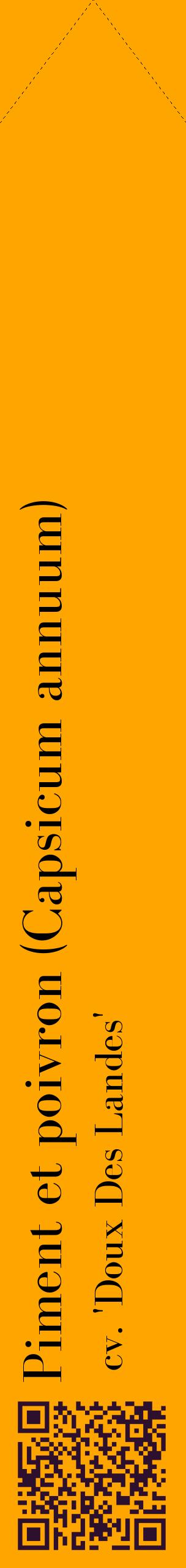 Étiquette de : Capsicum annuum cv. 'Doux Des Landes' - format c - style noire22_simplebod avec qrcode et comestibilité