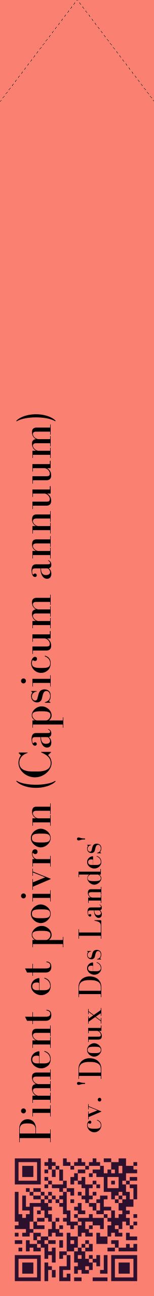Étiquette de : Capsicum annuum cv. 'Doux Des Landes' - format c - style noire38_simplebod avec qrcode et comestibilité