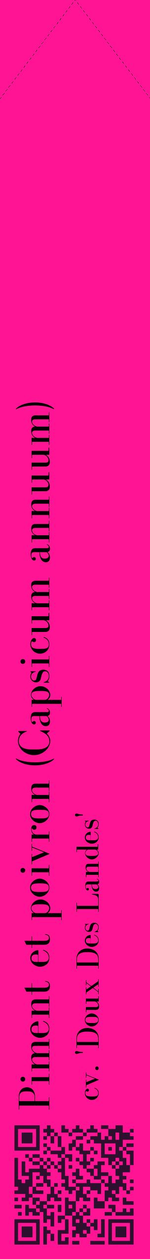 Étiquette de : Capsicum annuum cv. 'Doux Des Landes' - format c - style noire43_simplebod avec qrcode et comestibilité
