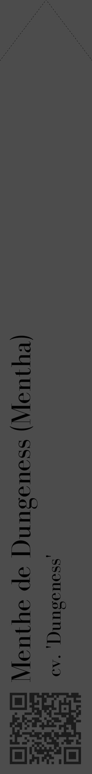 Étiquette de : Mentha cv. 'Dungeness' - format c - style noire27_simple_simplebod avec qrcode et comestibilité - position verticale