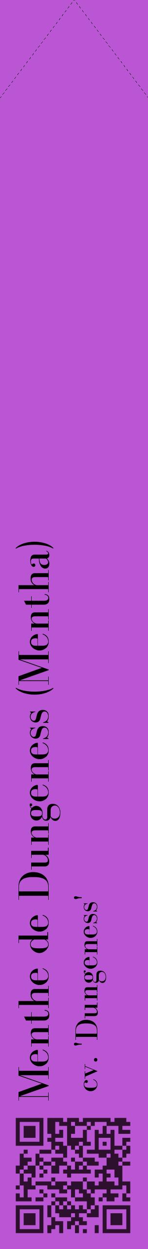 Étiquette de : Mentha cv. 'Dungeness' - format c - style noire50_simplebod avec qrcode et comestibilité