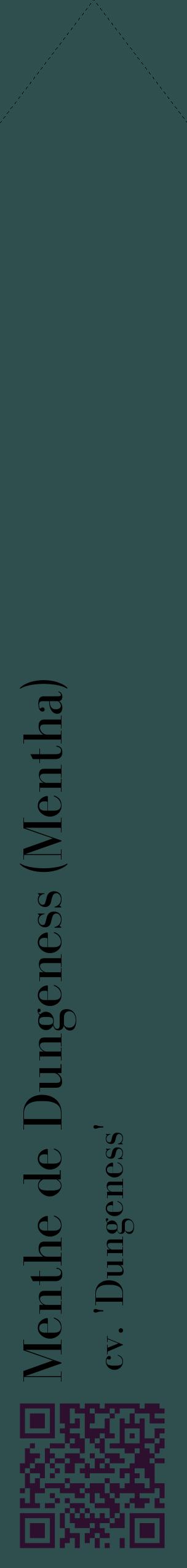 Étiquette de : Mentha cv. 'Dungeness' - format c - style noire58_simplebod avec qrcode et comestibilité