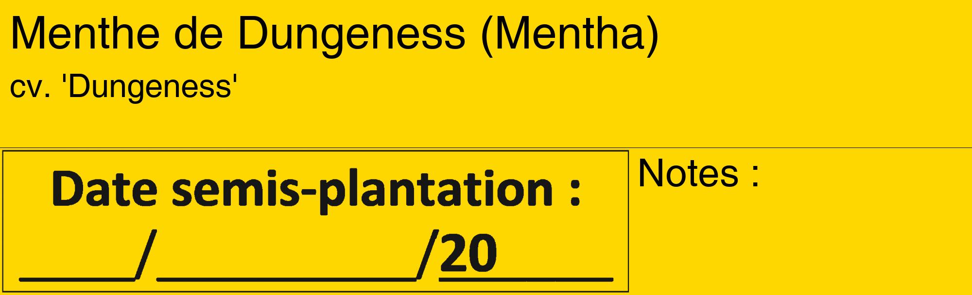 Étiquette de : Mentha cv. 'Dungeness' - format c - style noire21_basique_basiquehel avec comestibilité
