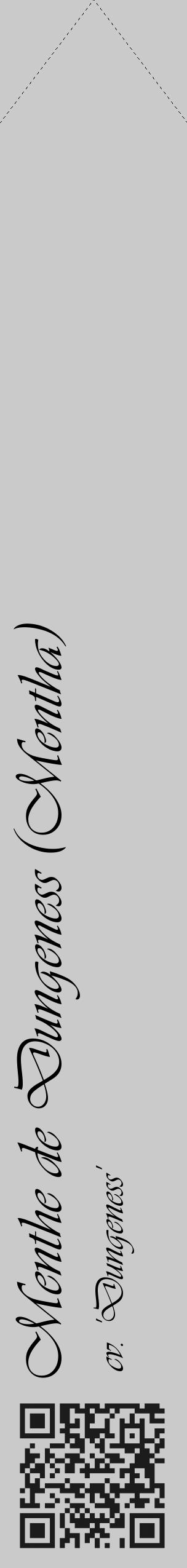 Étiquette de : Mentha cv. 'Dungeness' - format c - style noire21_simple_simpleviv avec qrcode et comestibilité - position verticale