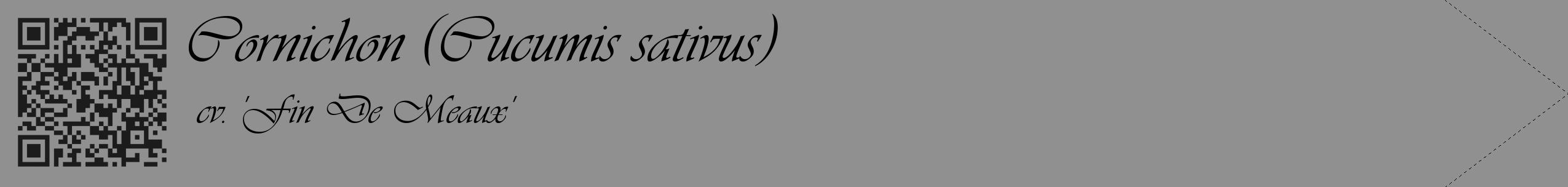 Étiquette de : Cucumis sativus cv. 'Fin De Meaux' - format c - style noire4_simple_simpleviv avec qrcode et comestibilité