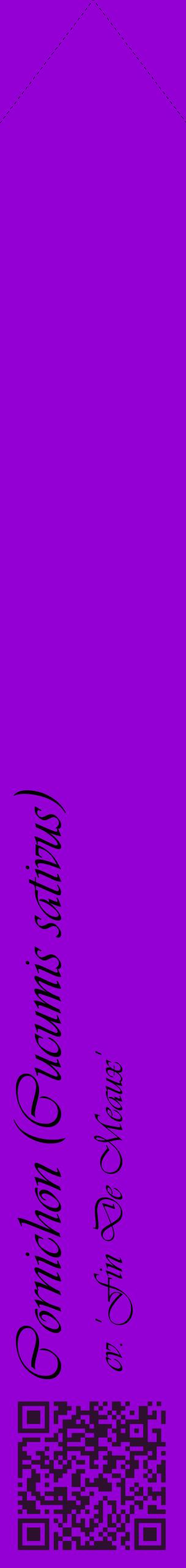Étiquette de : Cucumis sativus cv. 'Fin De Meaux' - format c - style noire48_simpleviv avec qrcode et comestibilité