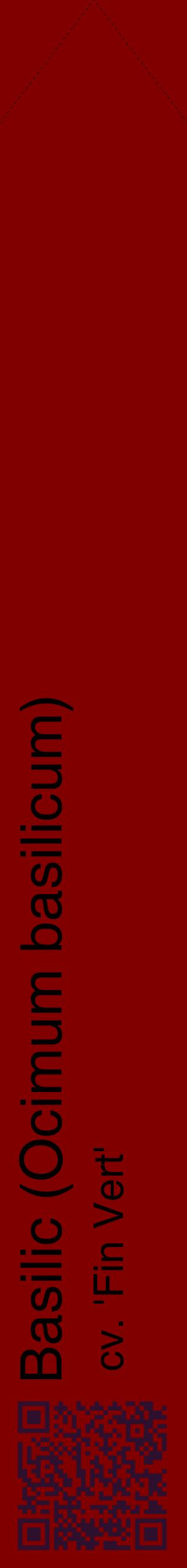 Étiquette de : Ocimum basilicum cv. 'Fin Vert' - format c - style noire29_simplehel avec qrcode et comestibilité