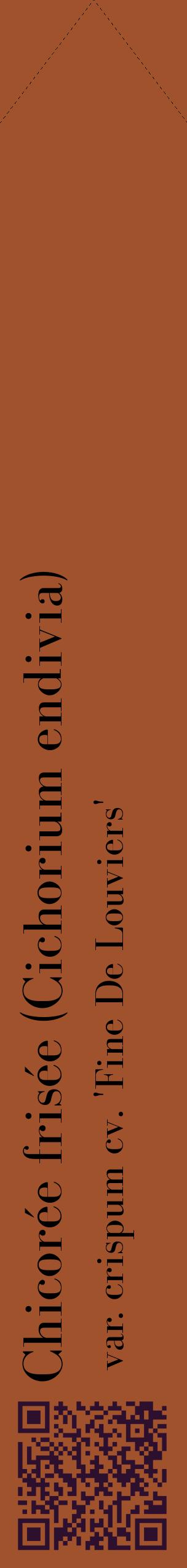 Étiquette de : Cichorium endivia var. crispum cv. 'Fine De Louviers' - format c - style noire32_simplebod avec qrcode et comestibilité