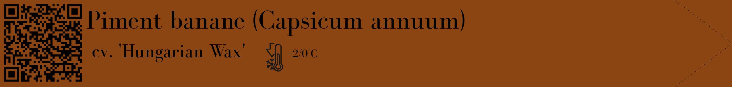 Étiquette de : Capsicum annuum cv. 'Hungarian Wax' - format c - style noire30_simple_simplebod avec qrcode et comestibilité