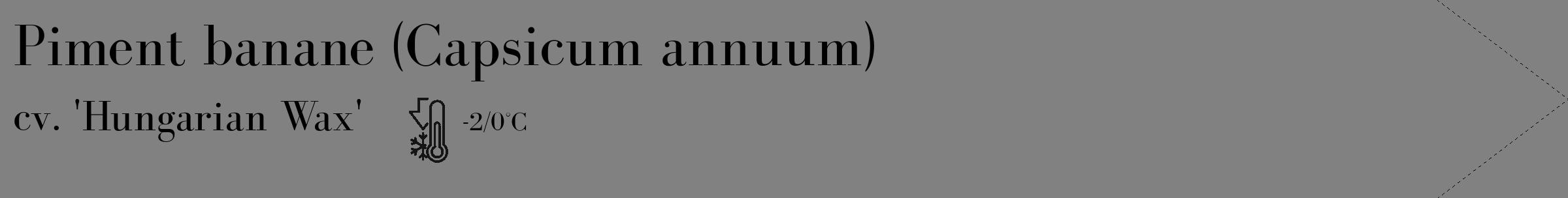 Étiquette de : Capsicum annuum cv. 'Hungarian Wax' - format c - style noire50_simple_simplebod avec comestibilité
