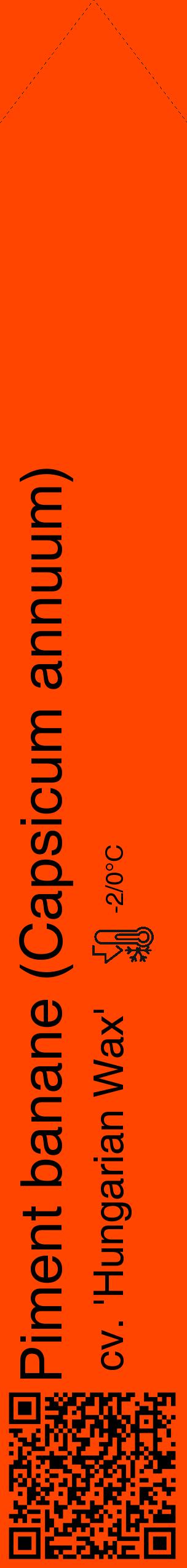 Étiquette de : Capsicum annuum cv. 'Hungarian Wax' - format c - style noire26_simple_simplehel avec qrcode et comestibilité - position verticale