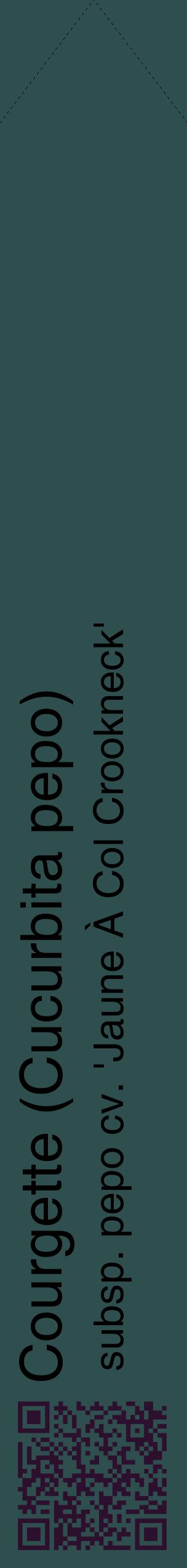 Étiquette de : Cucurbita pepo subsp. pepo cv. 'Jaune À Col Crookneck' - format c - style noire58_simplehel avec qrcode et comestibilité