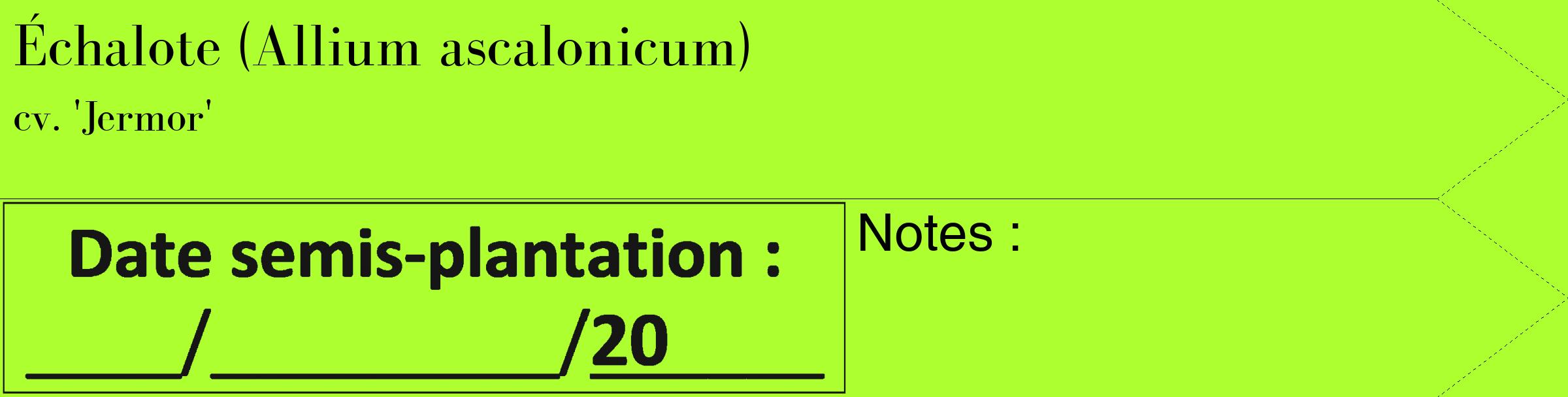 Étiquette de : Allium ascalonicum cv. 'Jermor' - format c - style noire17_simple_simplebod avec comestibilité