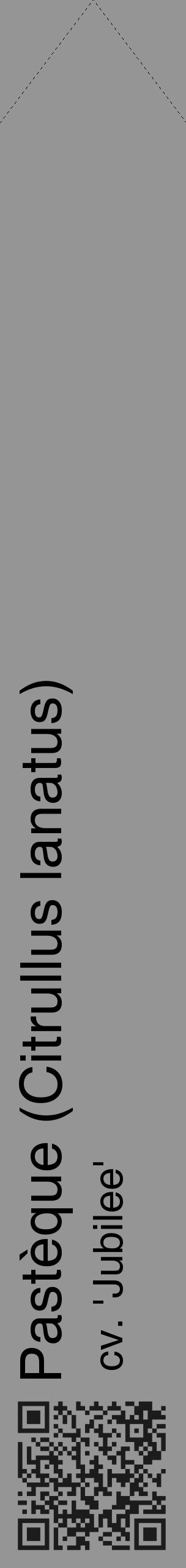 Étiquette de : Citrullus lanatus cv. 'Jubilee' - format c - style noire16_simple_simplehel avec qrcode et comestibilité - position verticale