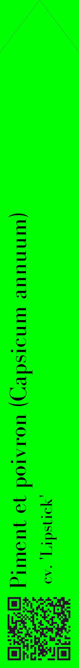 Étiquette de : Capsicum annuum cv. 'Lipstick' - format c - style noire16_simplebod avec qrcode et comestibilité