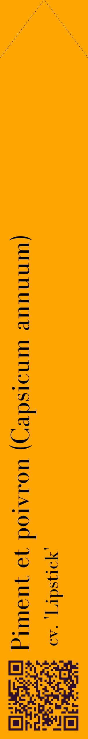 Étiquette de : Capsicum annuum cv. 'Lipstick' - format c - style noire22_simplebod avec qrcode et comestibilité