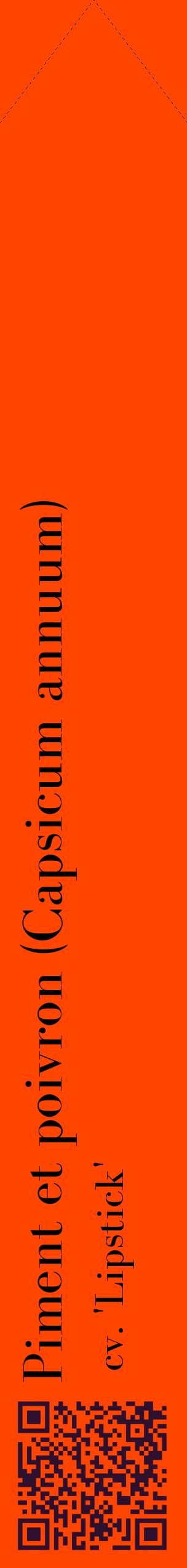 Étiquette de : Capsicum annuum cv. 'Lipstick' - format c - style noire26_simplebod avec qrcode et comestibilité