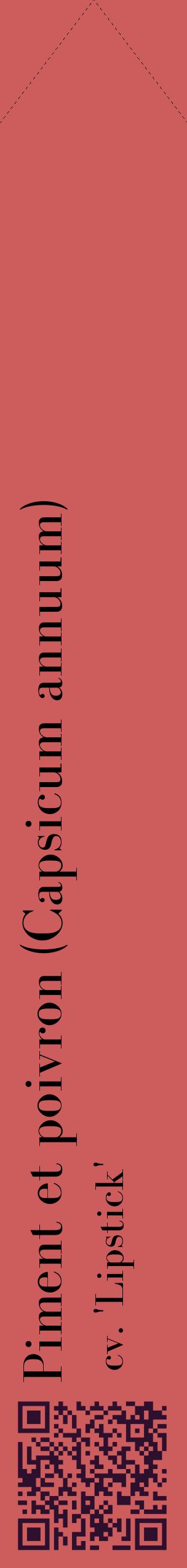 Étiquette de : Capsicum annuum cv. 'Lipstick' - format c - style noire35_simplebod avec qrcode et comestibilité