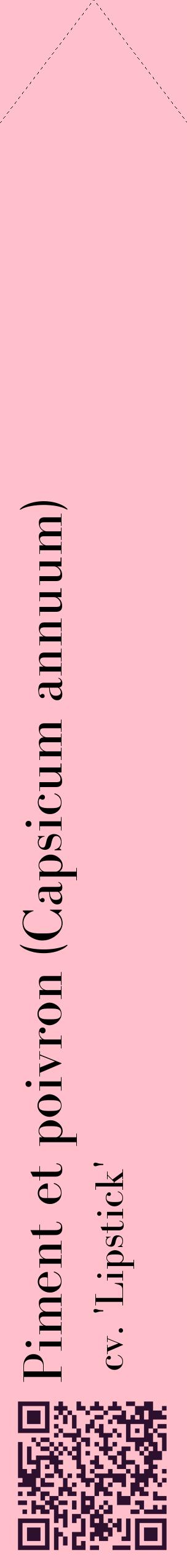 Étiquette de : Capsicum annuum cv. 'Lipstick' - format c - style noire40_simplebod avec qrcode et comestibilité