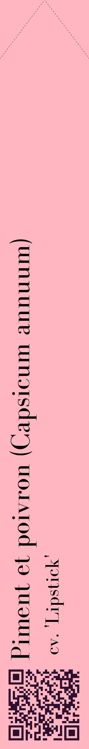 Étiquette de : Capsicum annuum cv. 'Lipstick' - format c - style noire41_simplebod avec qrcode et comestibilité
