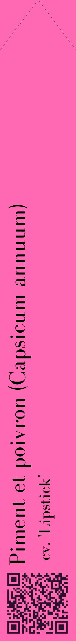 Étiquette de : Capsicum annuum cv. 'Lipstick' - format c - style noire42_simplebod avec qrcode et comestibilité
