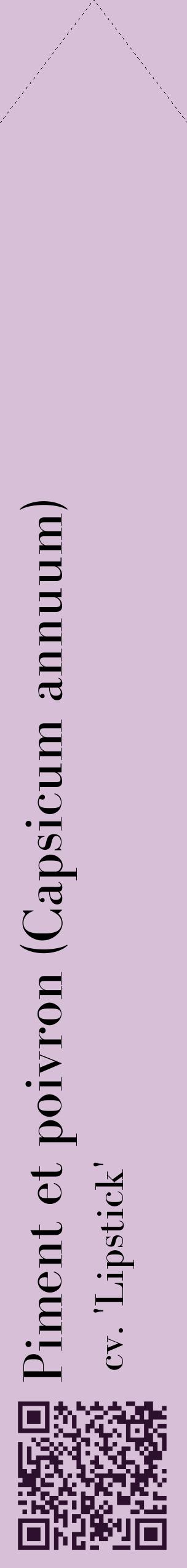 Étiquette de : Capsicum annuum cv. 'Lipstick' - format c - style noire54_simplebod avec qrcode et comestibilité